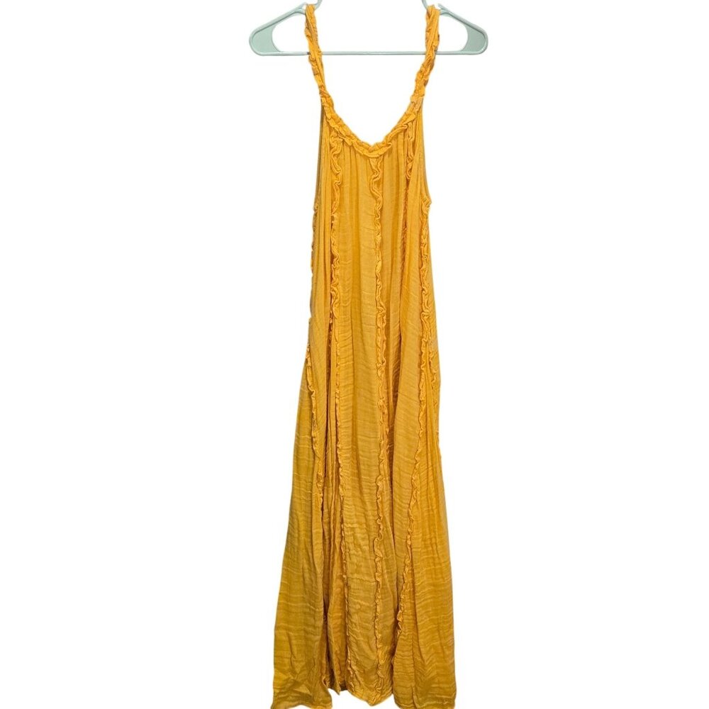 Free People Mckinley Ruffle Maxi Dress, Boho Chic Summer Staple, Banana Yellow S - Picture 6 of 10